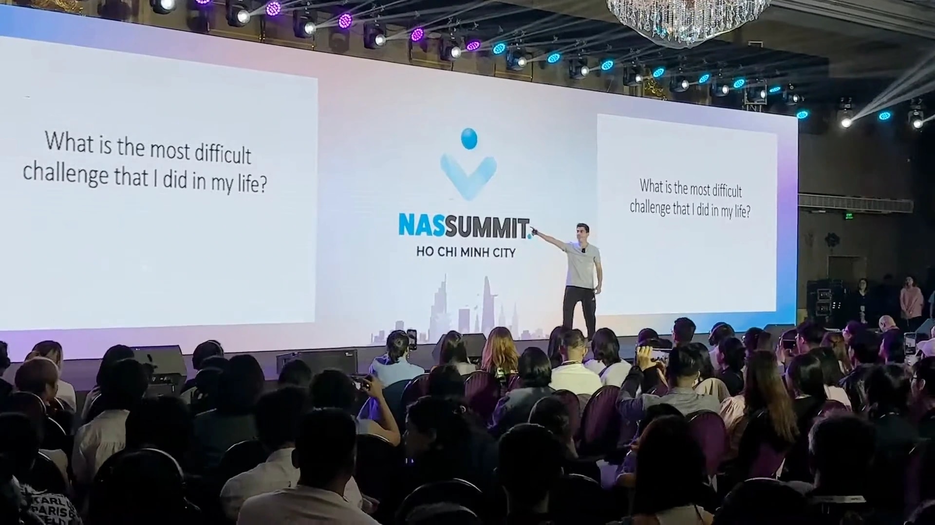 Fidias speaking to an audience of creators at Nas Summit in Ho Chi Minh City