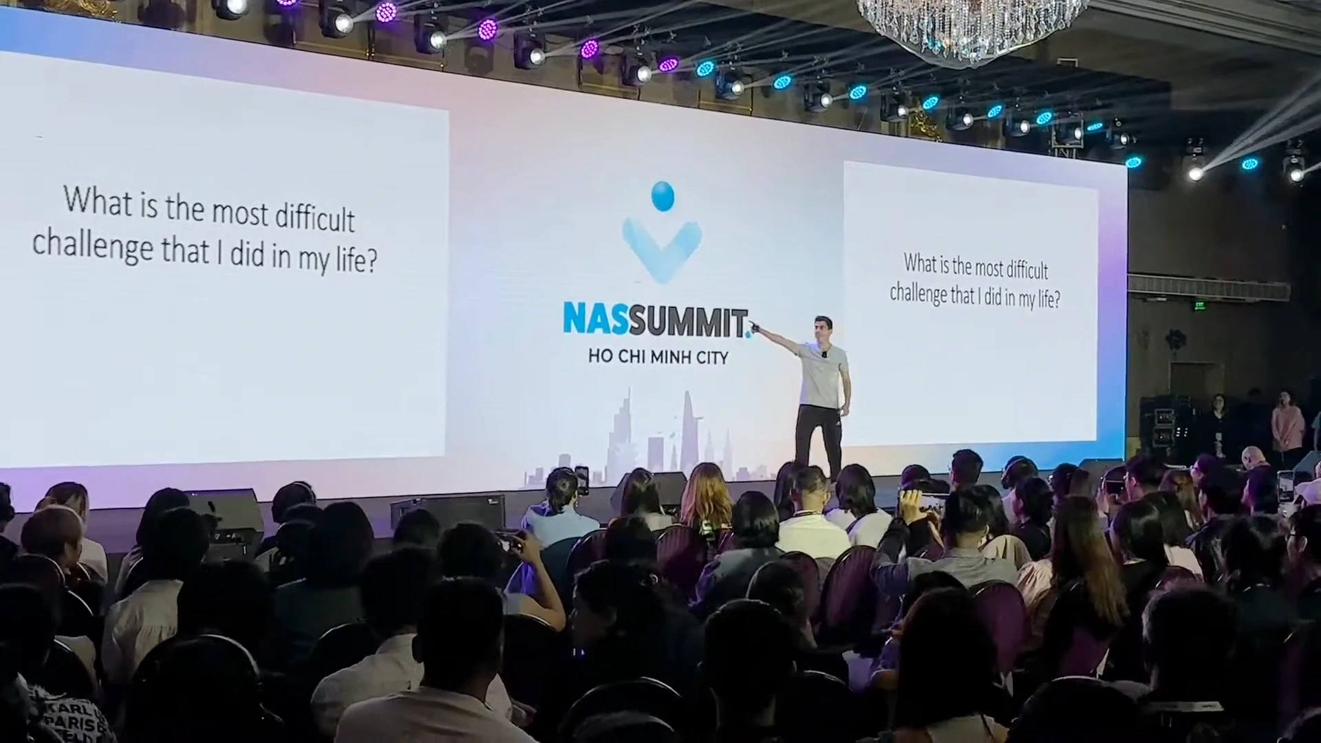 Fidias speaking to an audience of creators at Nas Summit in Ho Chi Minh City